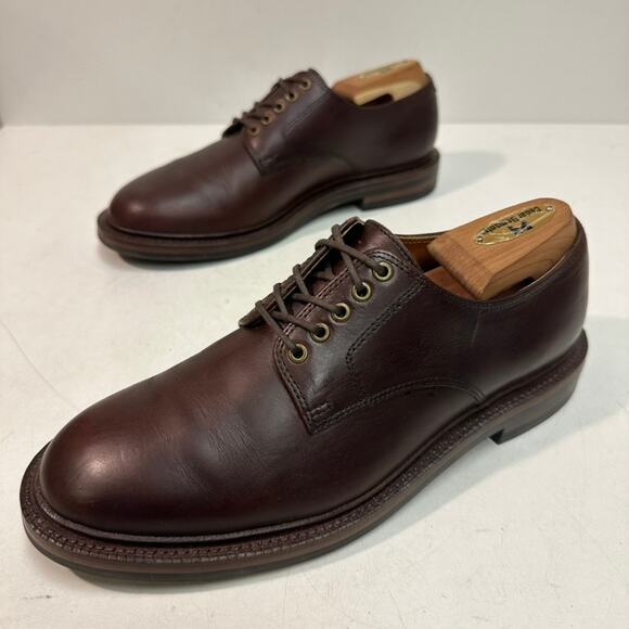VERY GOOD Grant Stone Plain Toe Derby Crimson Chromexcel Brown Horween PTB 6 D - Picture 5 of 13